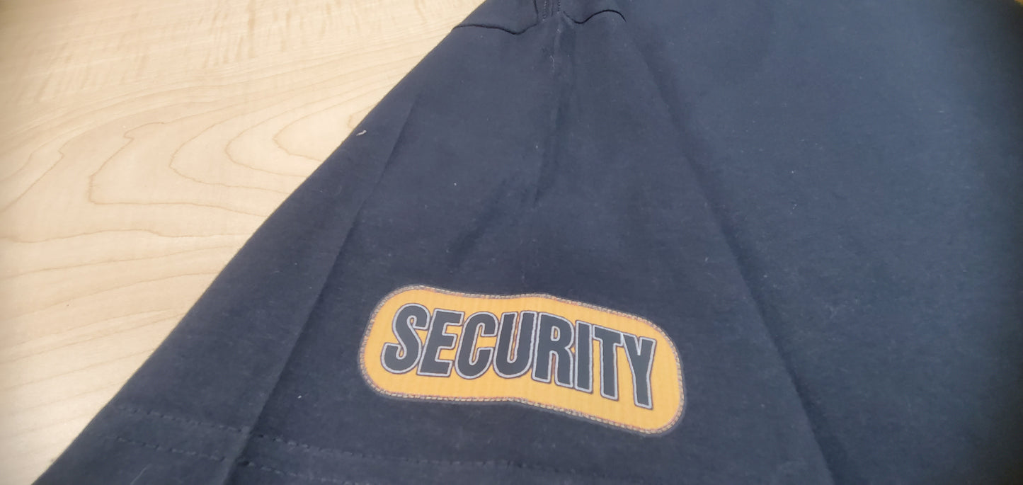 Security Guard Yellow Stitch effect print T-shirt - Short Sleeves shirt cotton black