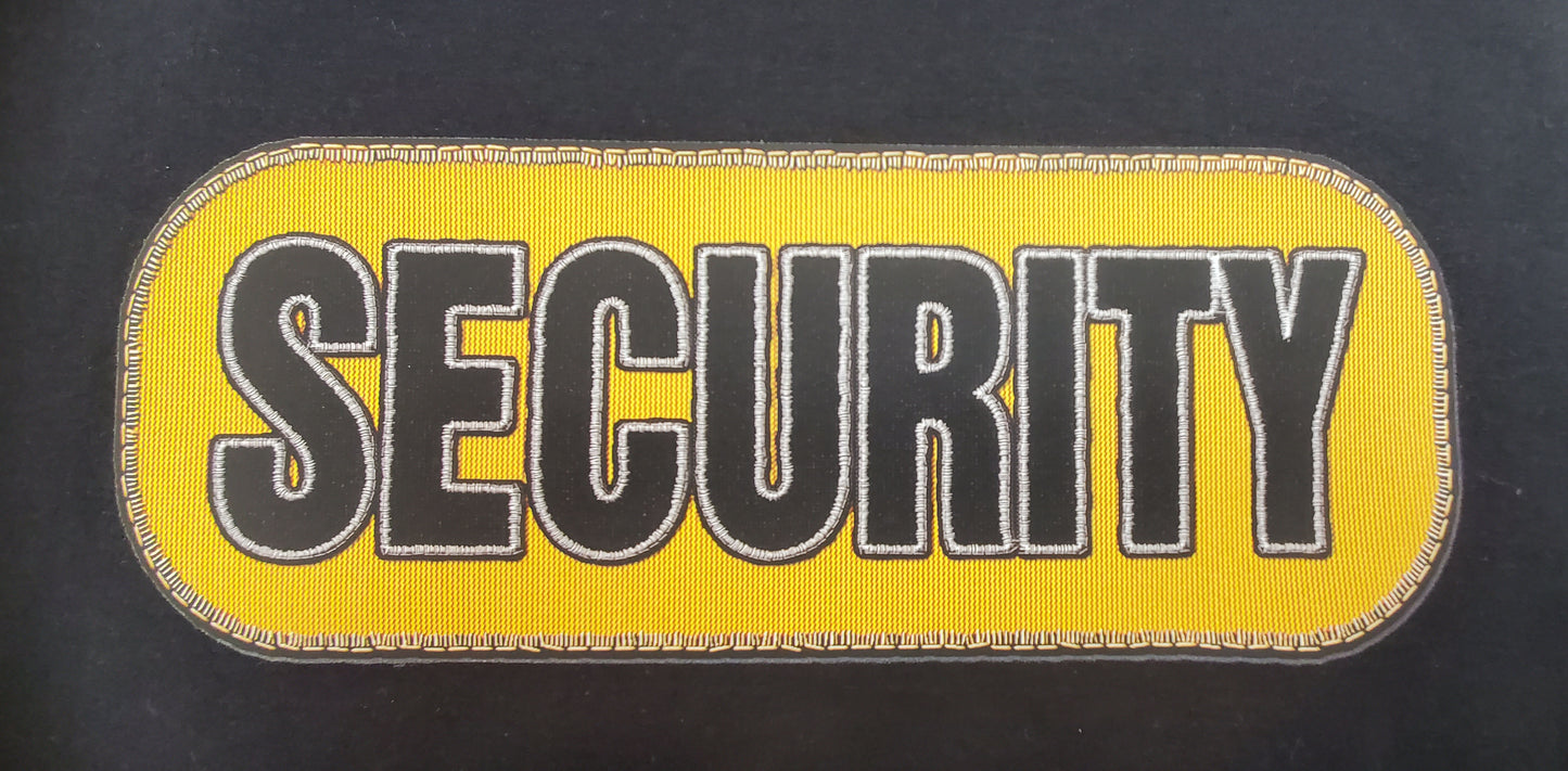 Security Guard Yellow Stitch effect print T-shirt - Short Sleeves shirt cotton black