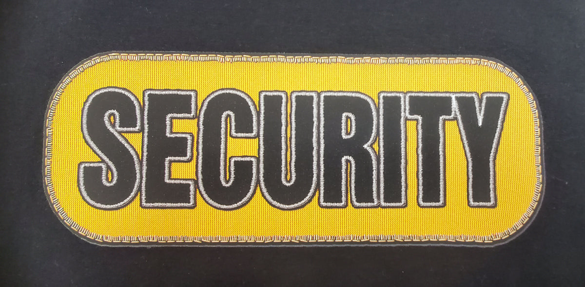 Security Guard Yellow Stitch effect print T-shirt - Short Sleeves shirt cotton black