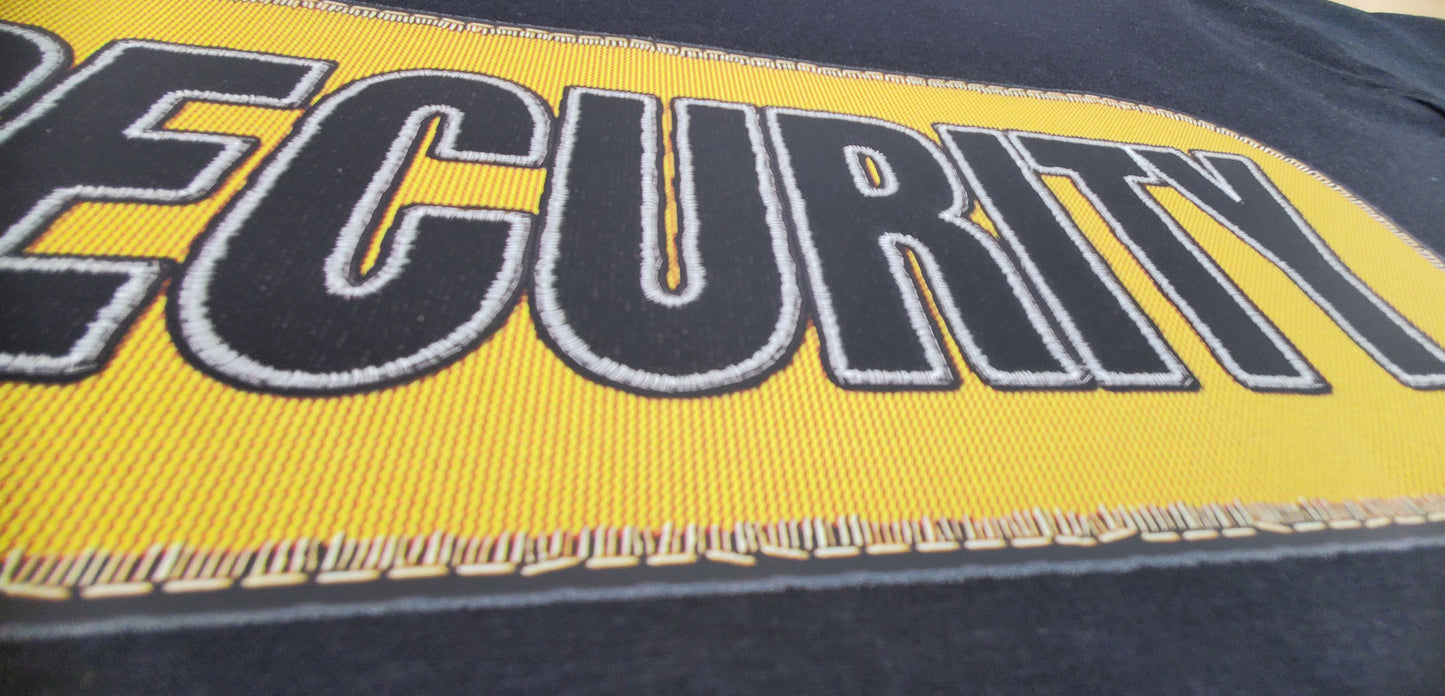 Security Guard Yellow Stitch effect print T-shirt - Short Sleeves shirt cotton black