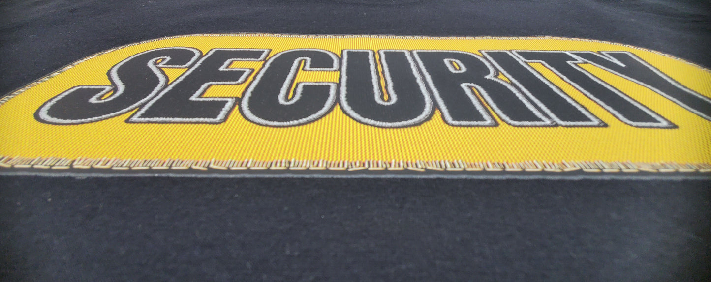Security Guard Yellow Stitch effect print T-shirt - Short Sleeves shirt cotton black