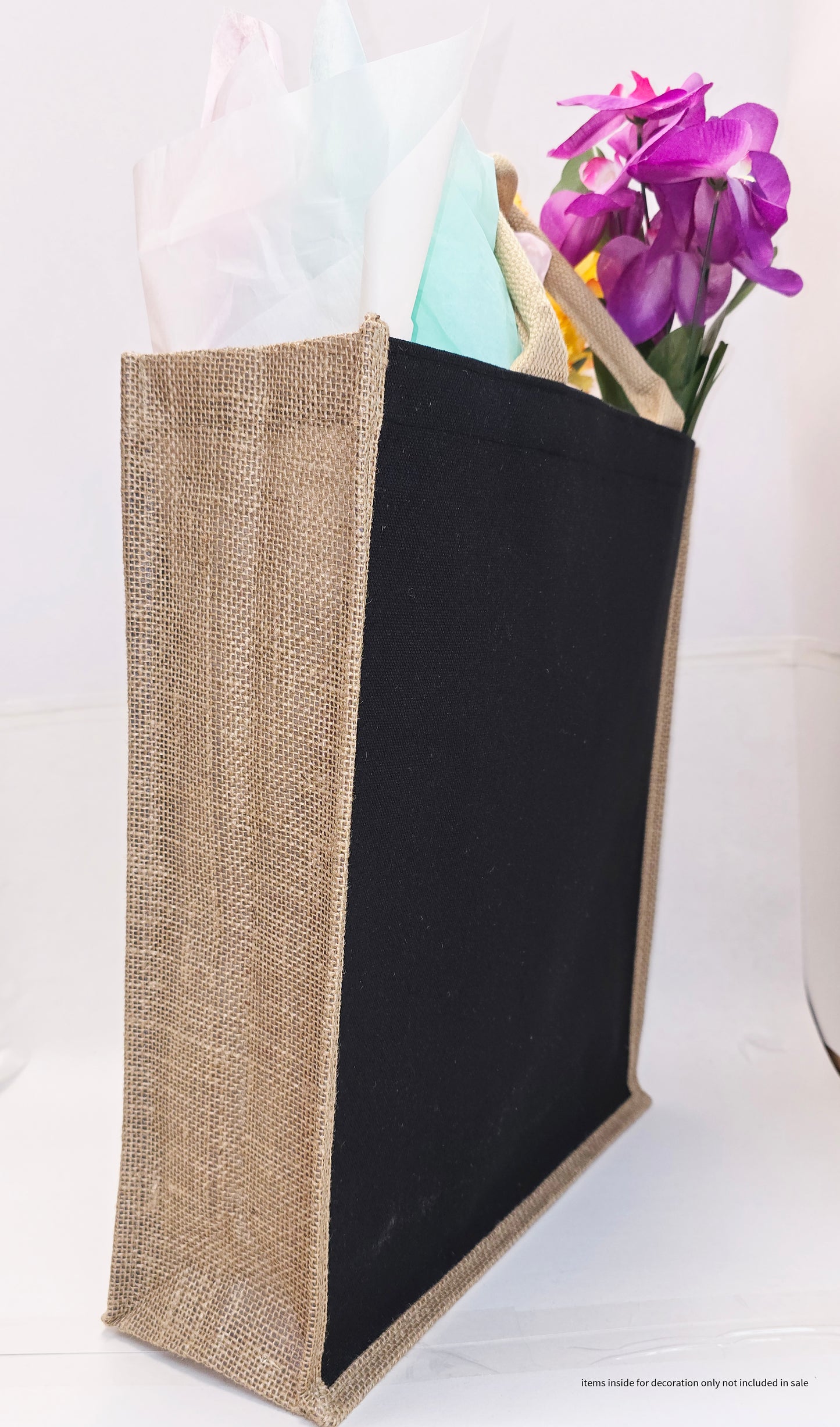 Mom Tote Bag butterfly multicolored print black tote bamboo canvas sides and bottom