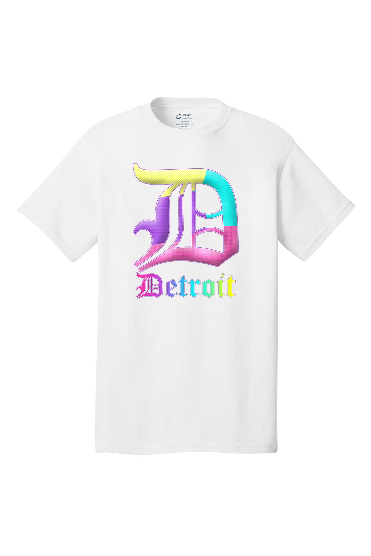 Detroit Multi color D - spring colors - Various shirt colors short sleeve adult t-shirt