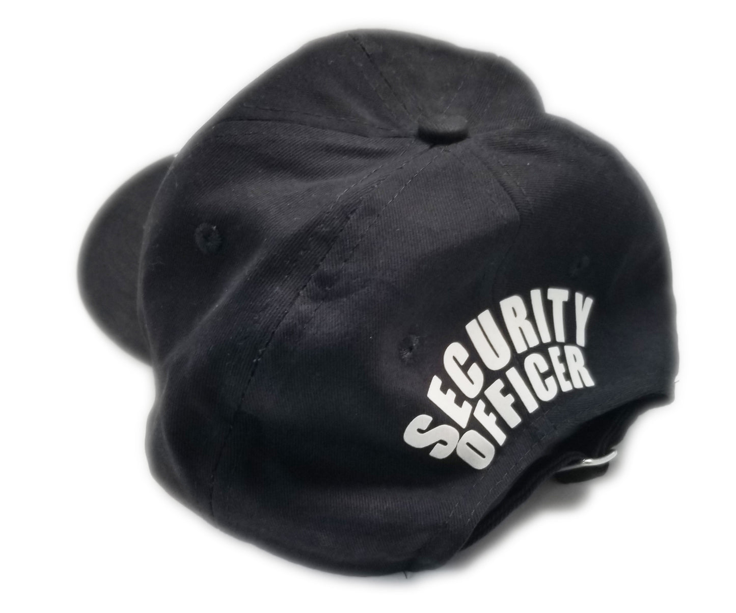 Security Cap Adjustable Black cotton with brim print - Brushed Twill Low Profile Cap