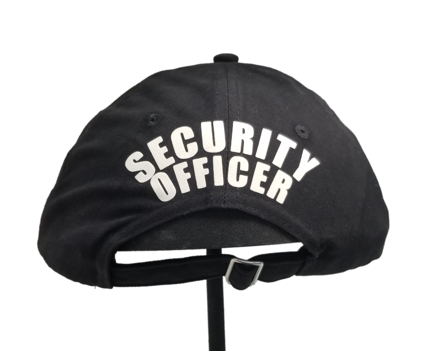 Security Cap Adjustable Black cotton with brim print - Brushed Twill Low Profile Cap