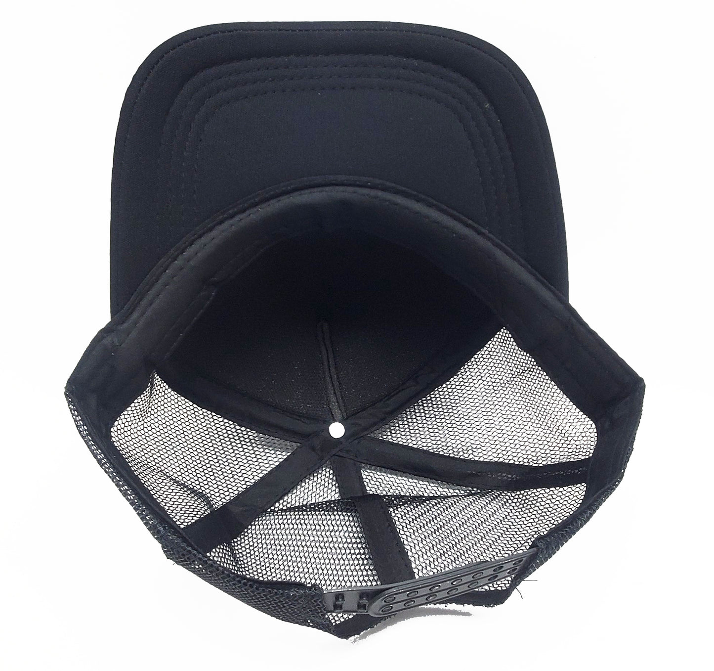 Foam/Mesh Trucker Cap - Black 5 Panel adjustable hat