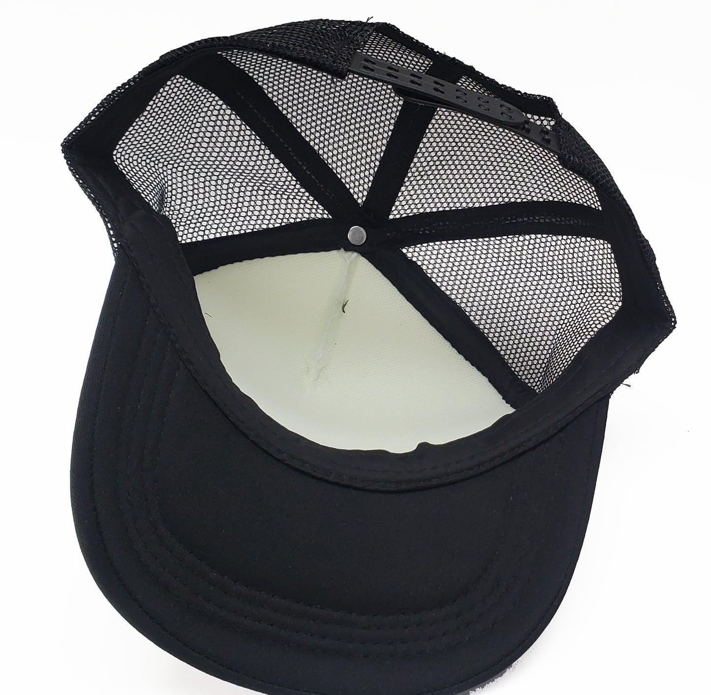 White & Black Foam/Mesh Trucker Cap -5 Panel adjustable hat