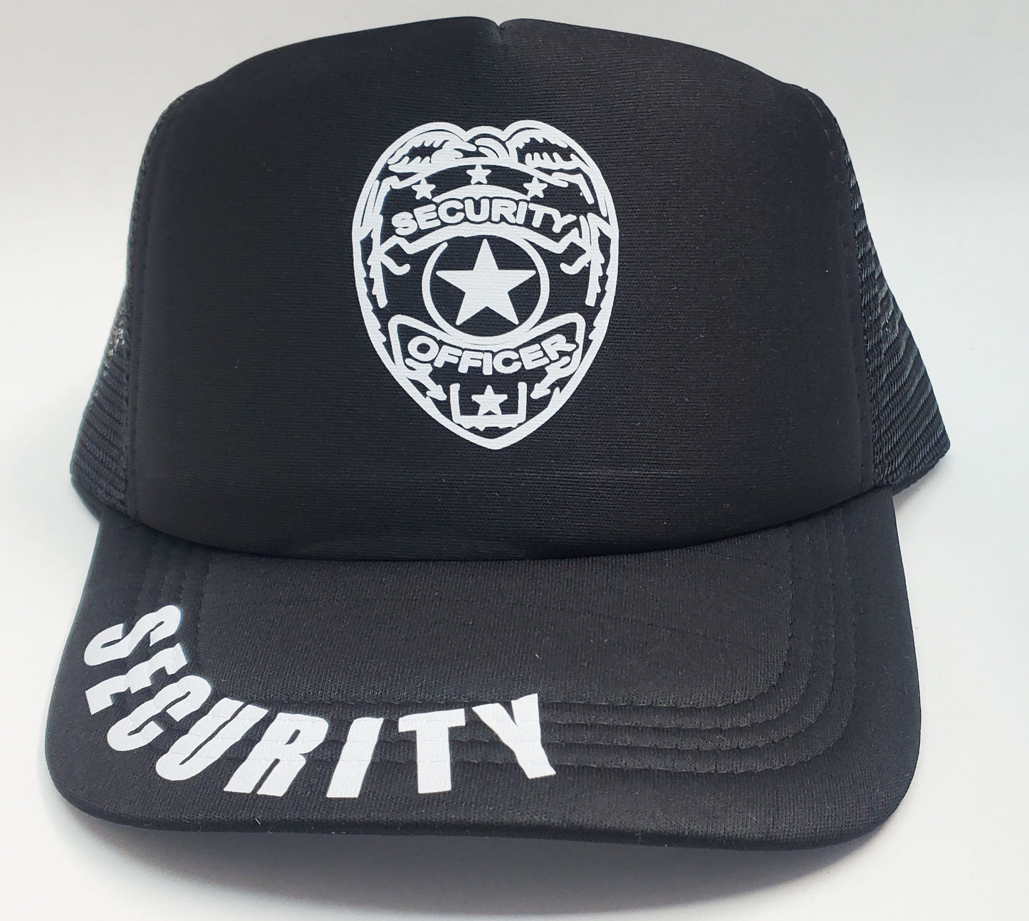 Mesh Back Security Cap - Foam Front - Black - Adult Adjustable - Breathable