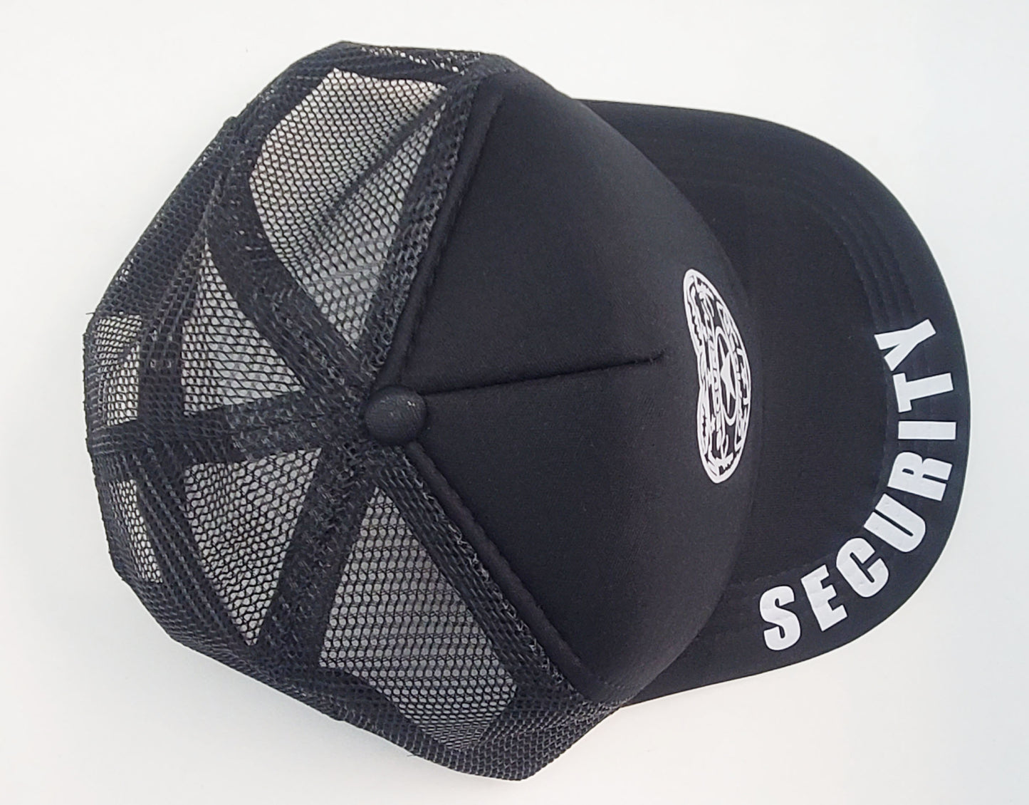 Mesh Back Security Cap - Foam Front - Black - Adult Adjustable - Breathable