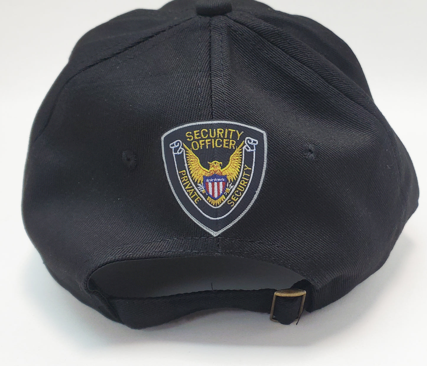 Security Cap - Private Security | Metallic Look / Stitch effect - Unstructured - Black - Adult Adjustable - Breathable