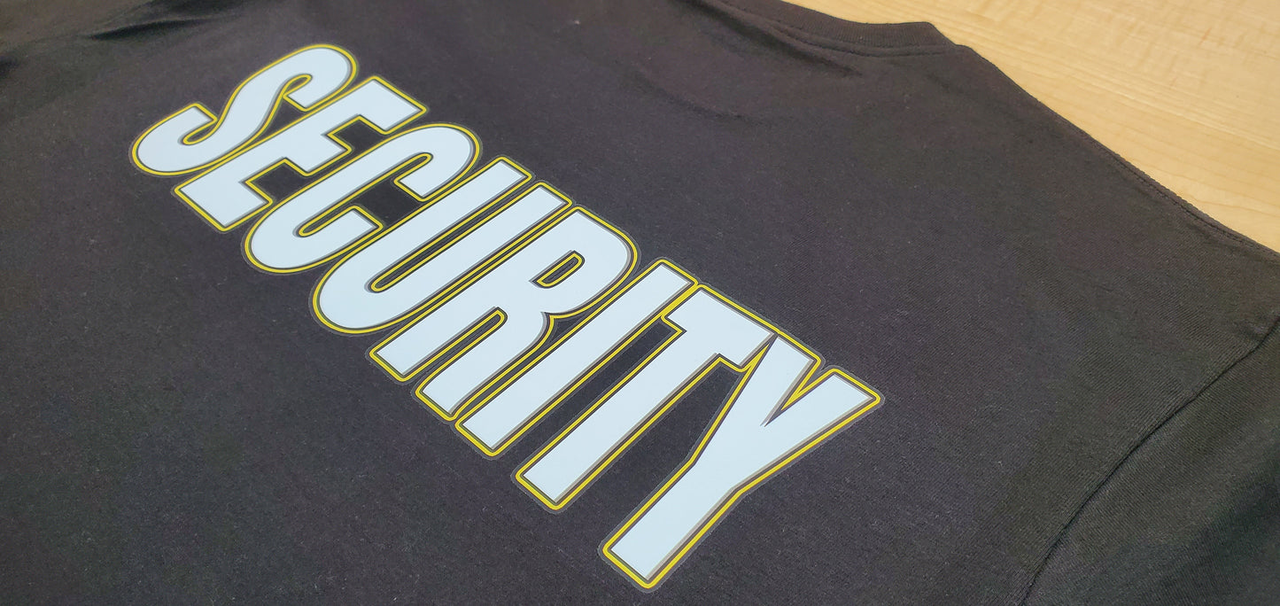 Security Guard T-Shirt Private Security print 3d effect - Short Sleeves cotton black adult