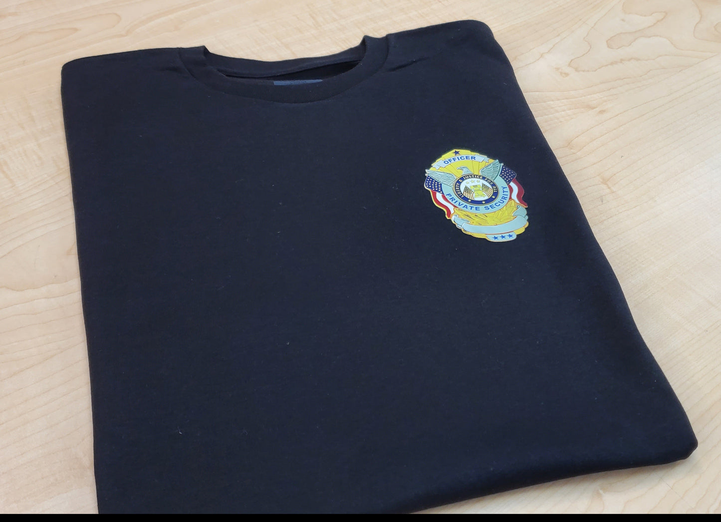 Security Guard T-Shirt Private Security print 3d effect - Short Sleeves cotton black adult