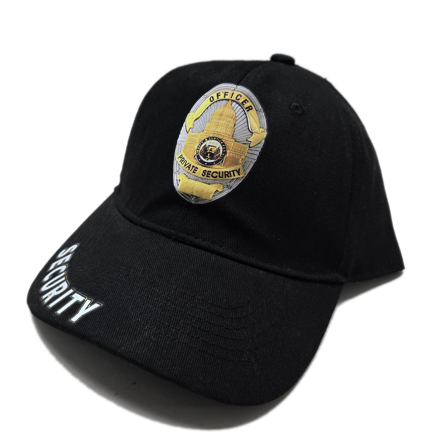 Officer Private Security Badge Cap - Unstructured - Black - Adult Adjustable - Breathable