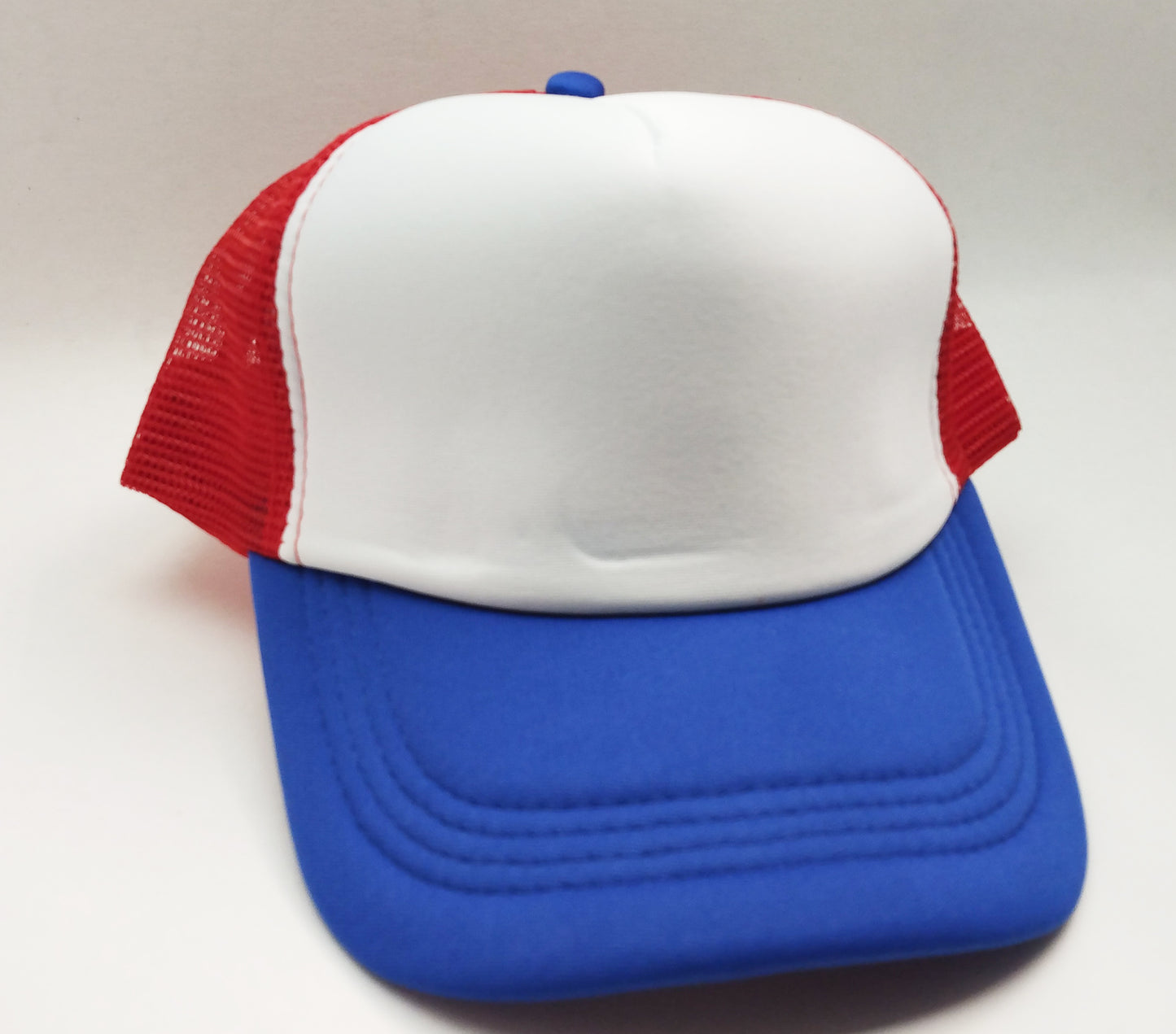 Red White Blue Foam/Mesh Trucker Cap -5 Panel adjustable hat