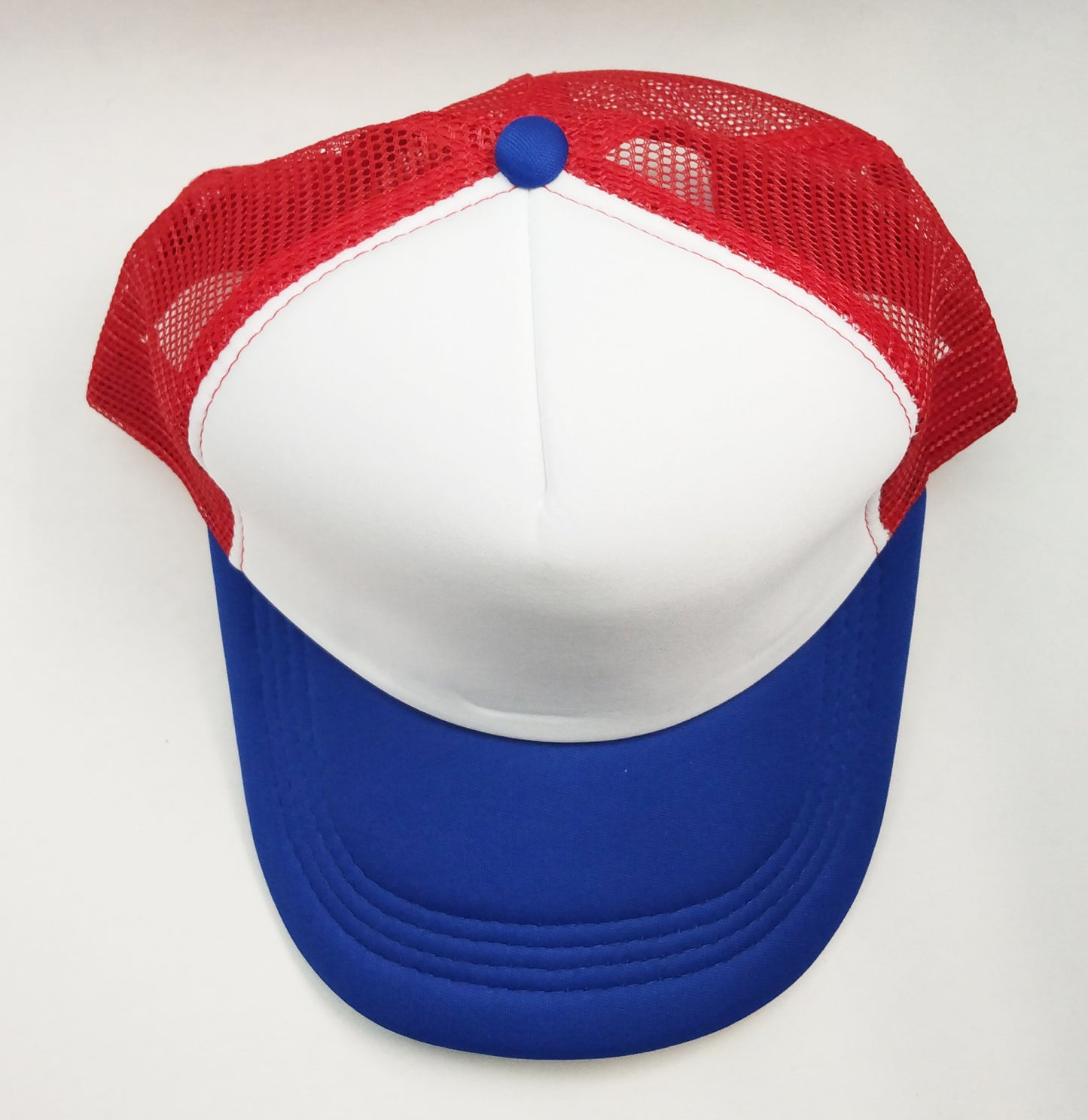 Red White Blue Foam/Mesh Trucker Cap -5 Panel adjustable hat