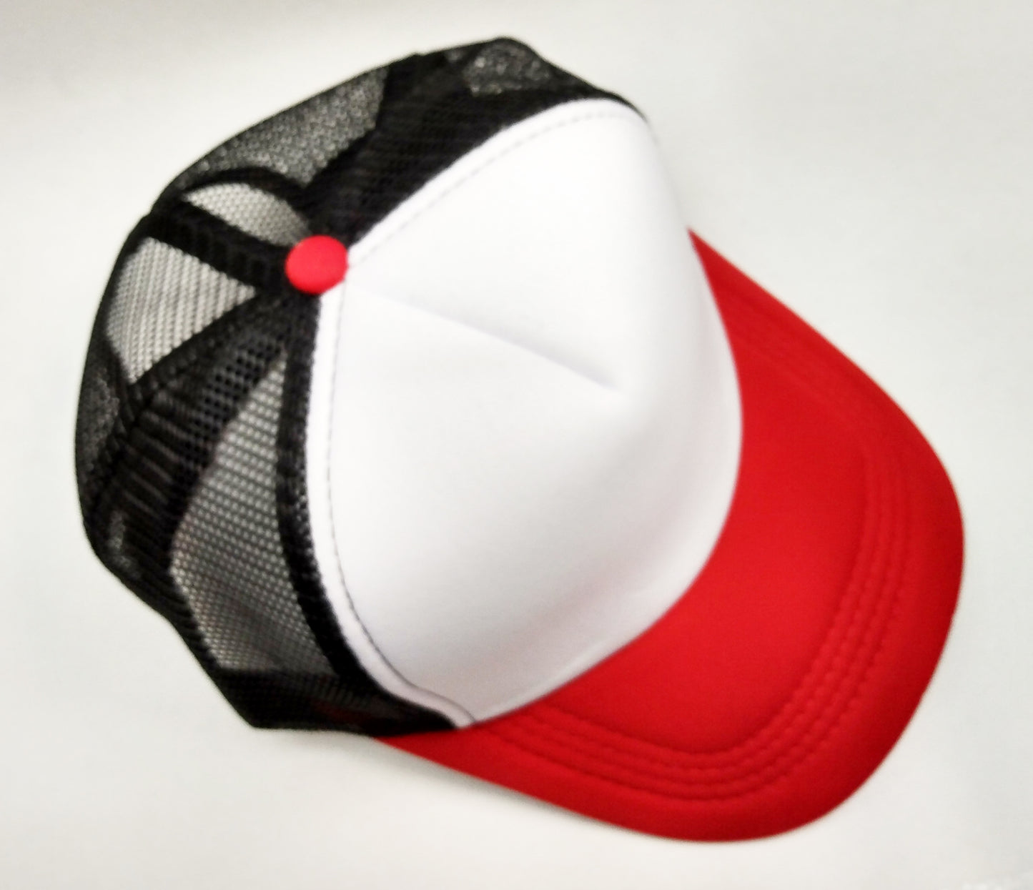 Red White Black Foam/Mesh Trucker Cap -5 Panel adjustable hat