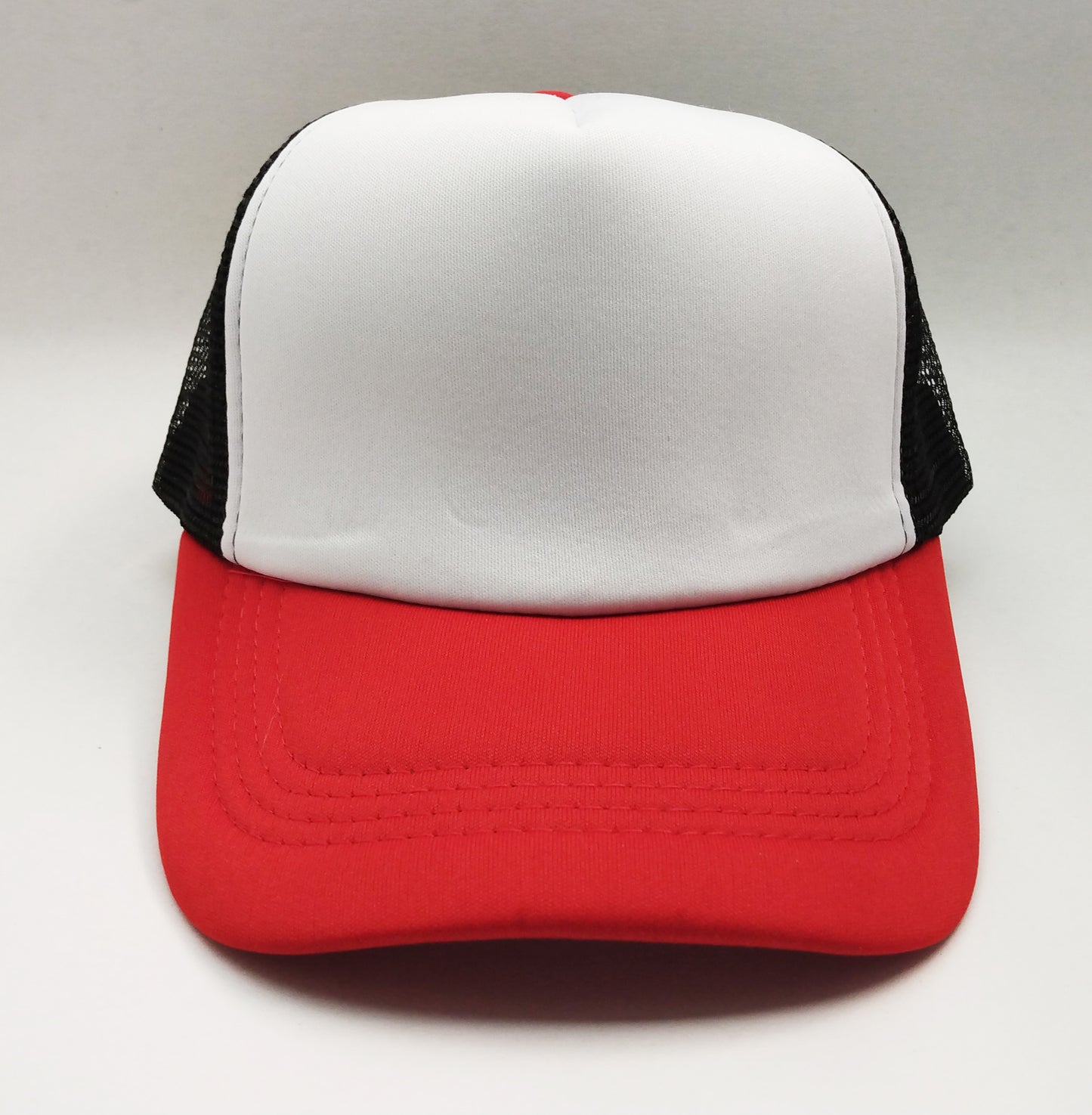 Red White Black Foam/Mesh Trucker Cap -5 Panel adjustable hat