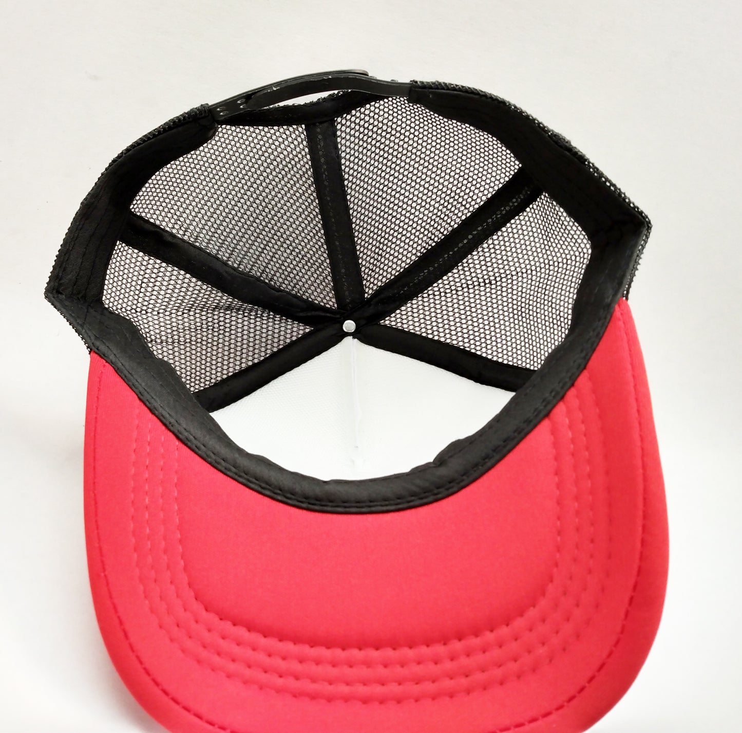 Red White Black Foam/Mesh Trucker Cap -5 Panel adjustable hat