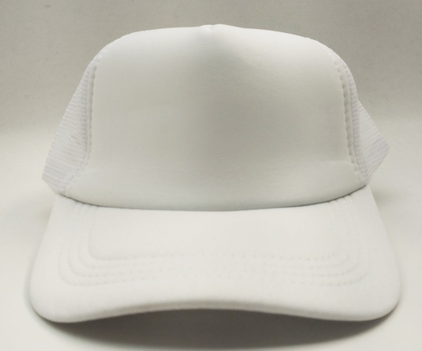 White Foam/Mesh Trucker Cap -5 Panel adjustable hat