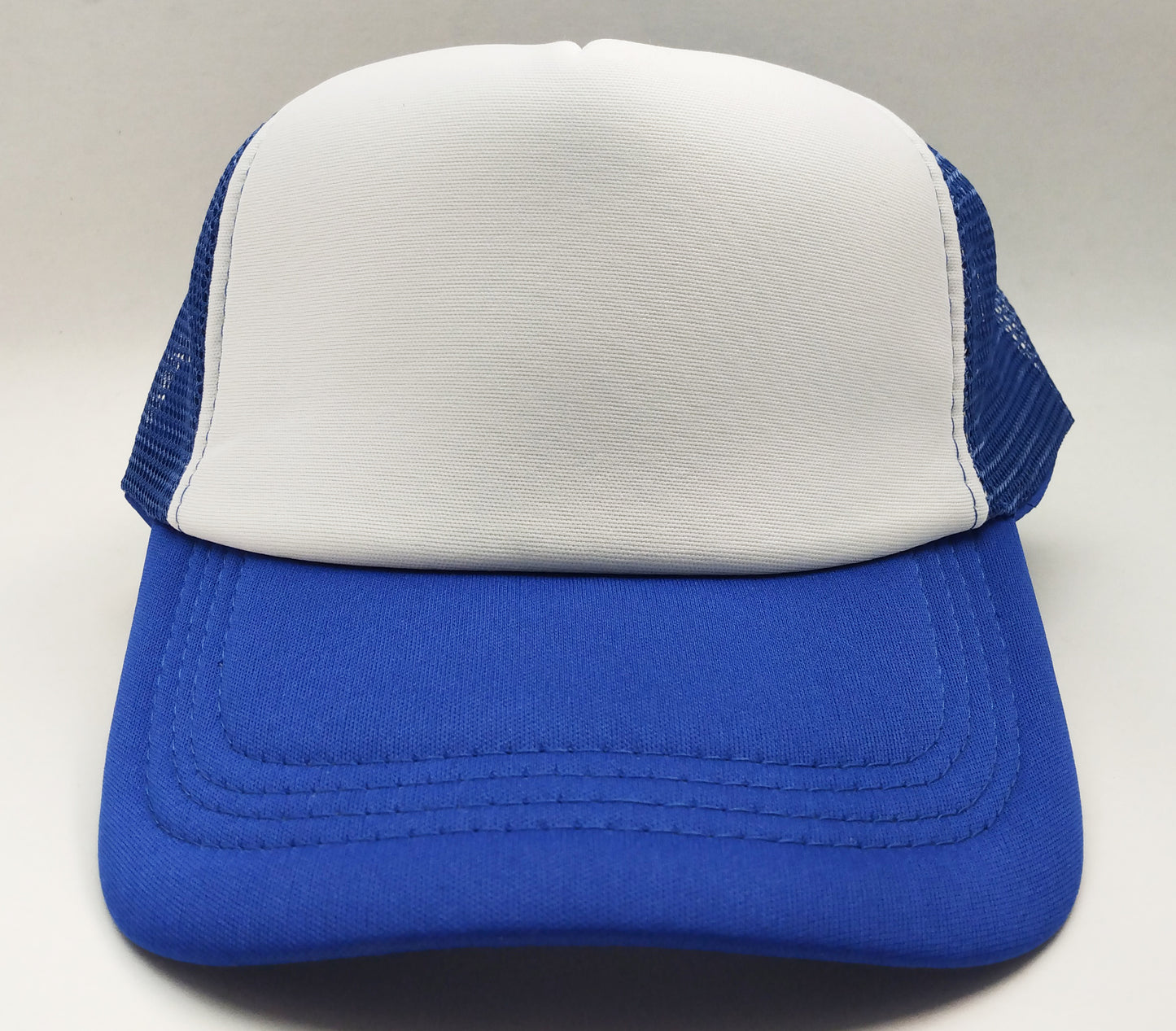 Royal Blue & White Foam/Mesh Trucker Cap -5 Panel adjustable hat