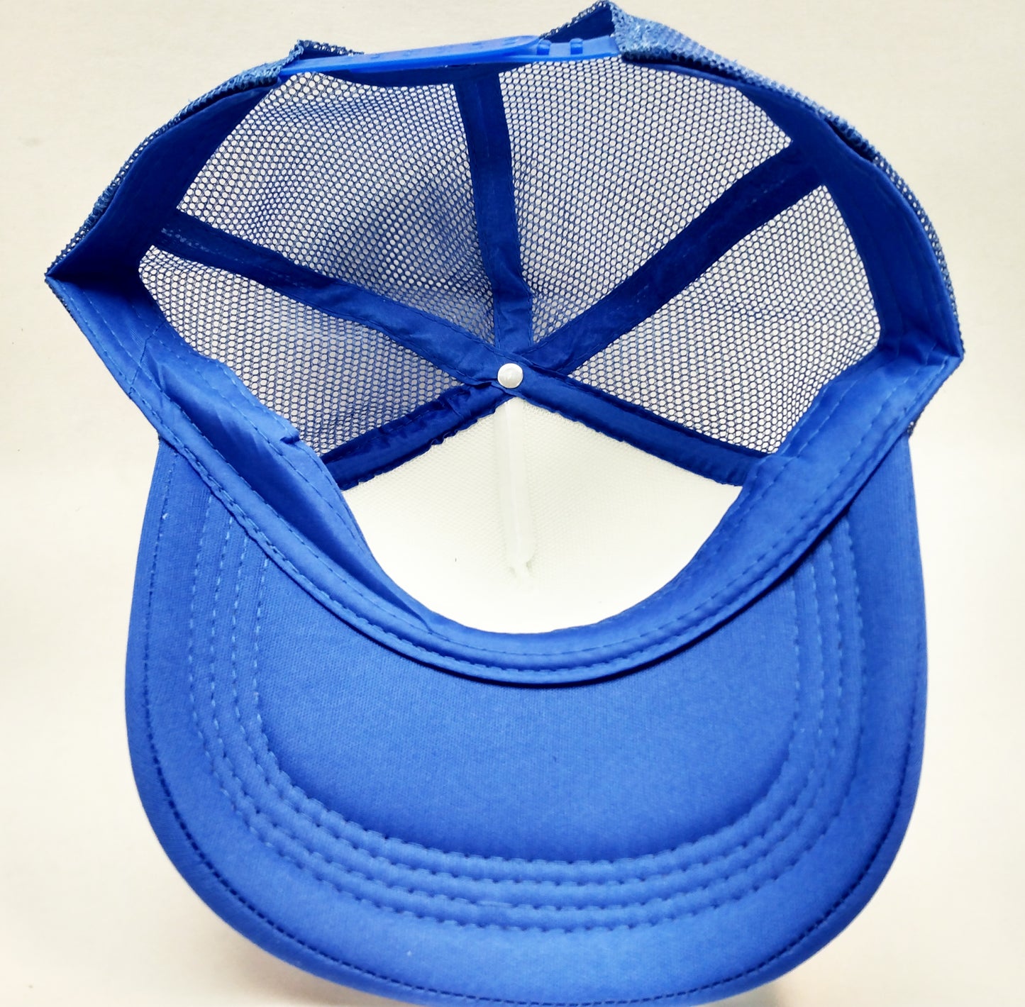 Royal Blue & White Foam/Mesh Trucker Cap -5 Panel adjustable hat