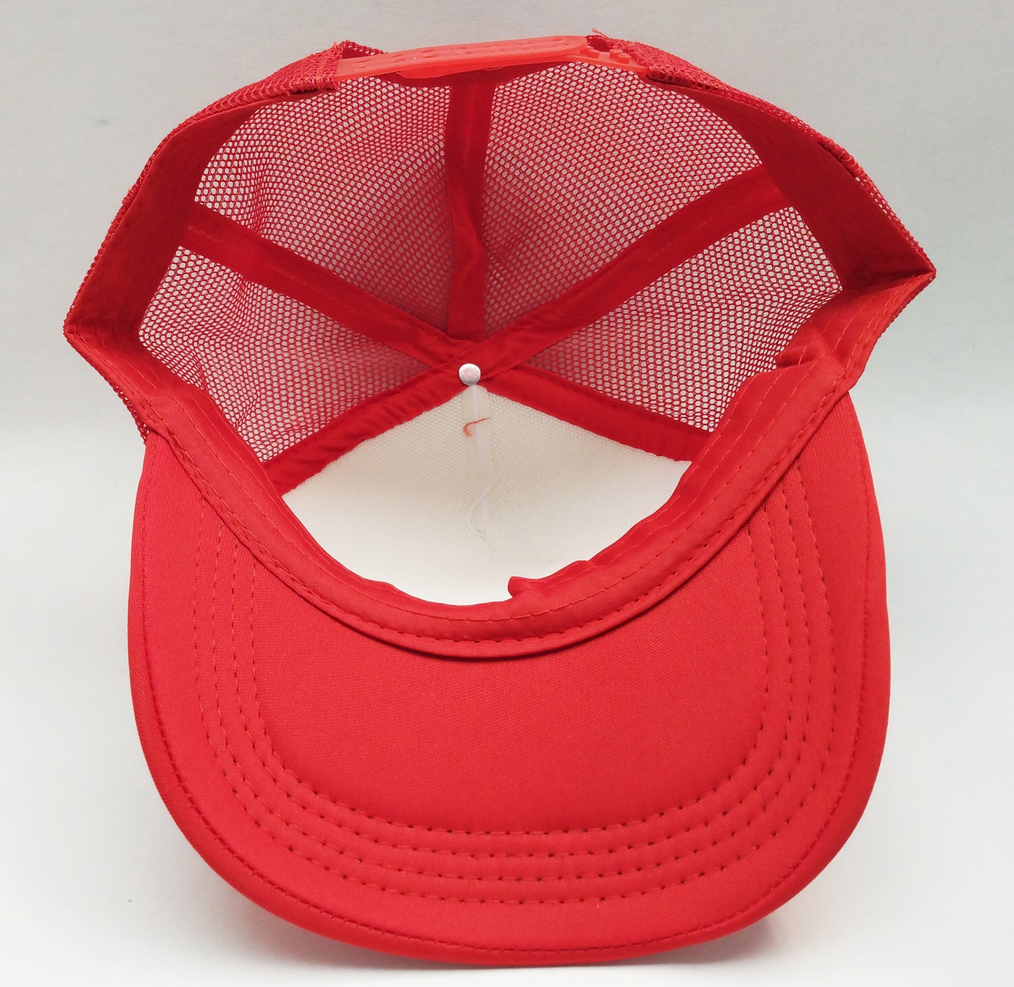 Red & White Foam/Mesh Trucker Cap -5 Panel adjustable hat