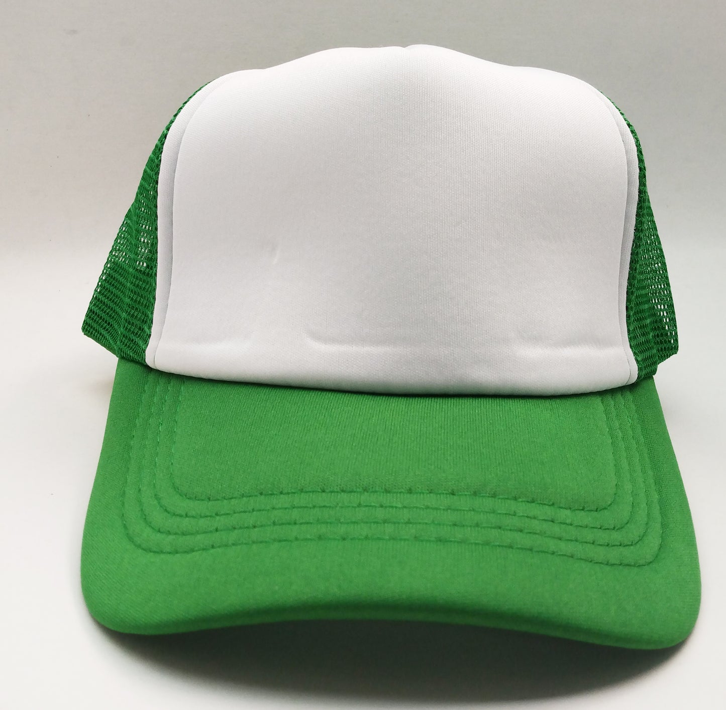 Kelly Green & White Foam/Mesh Trucker Cap -5 Panel adjustable hat