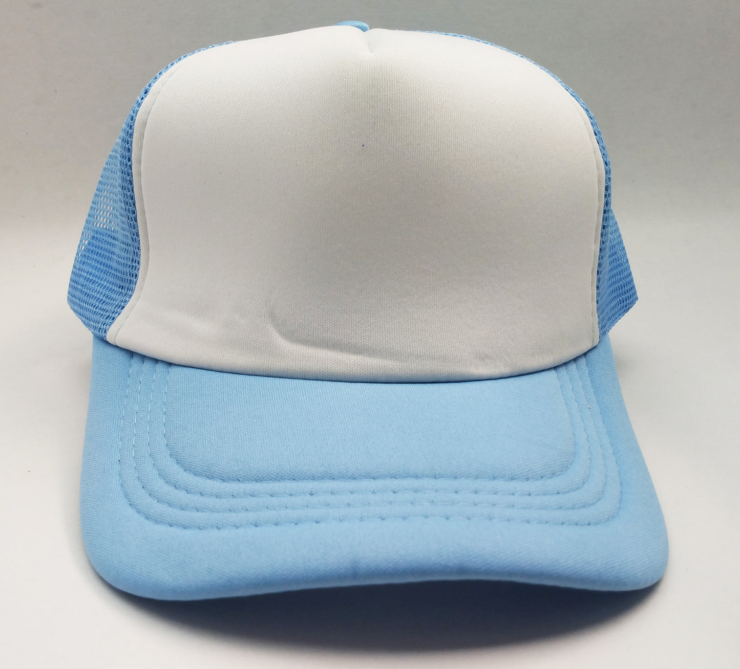 Sky Blue & White Foam/Mesh Trucker Cap -5 Panel adjustable hat