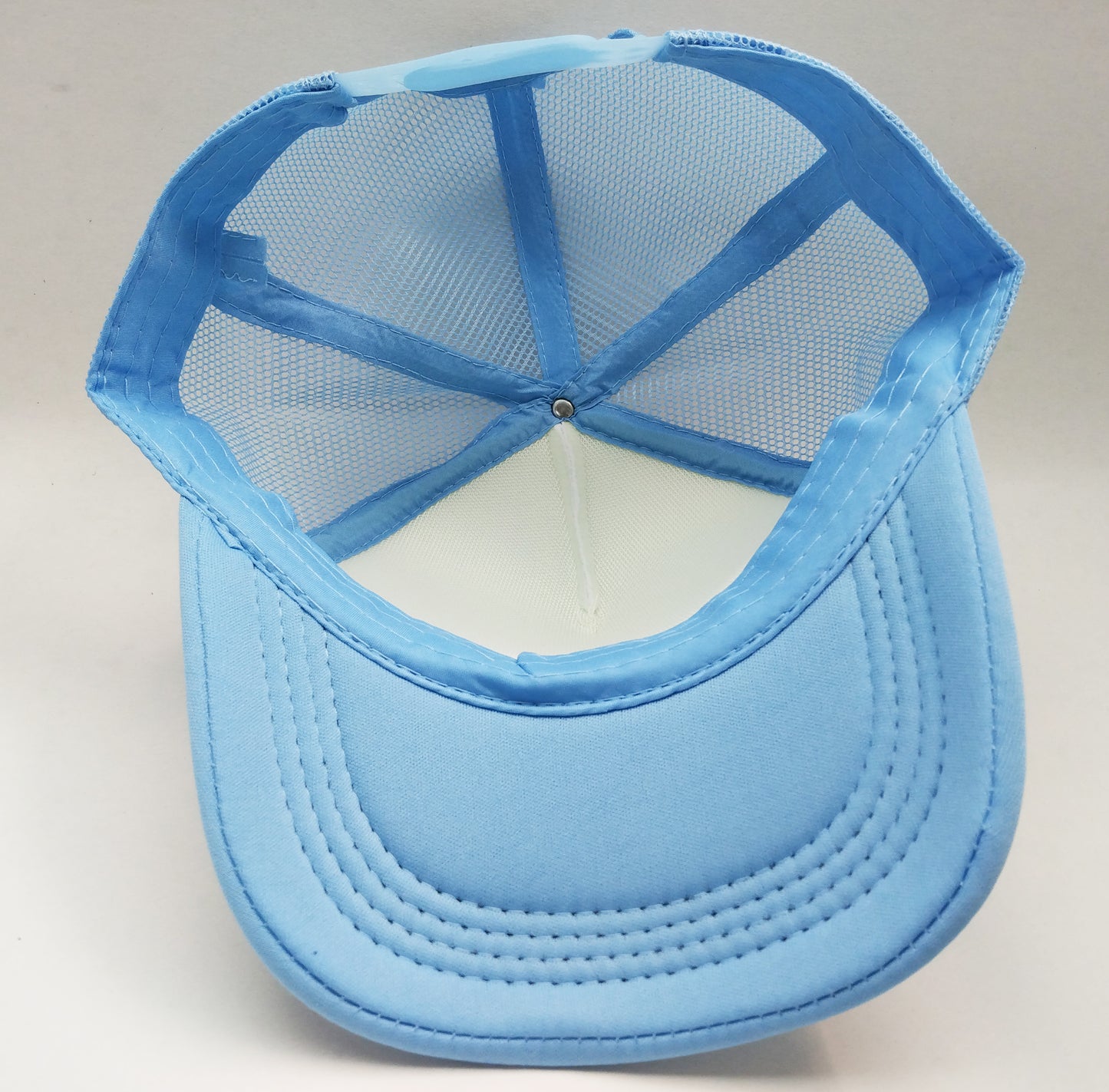 Sky Blue & White Foam/Mesh Trucker Cap -5 Panel adjustable hat