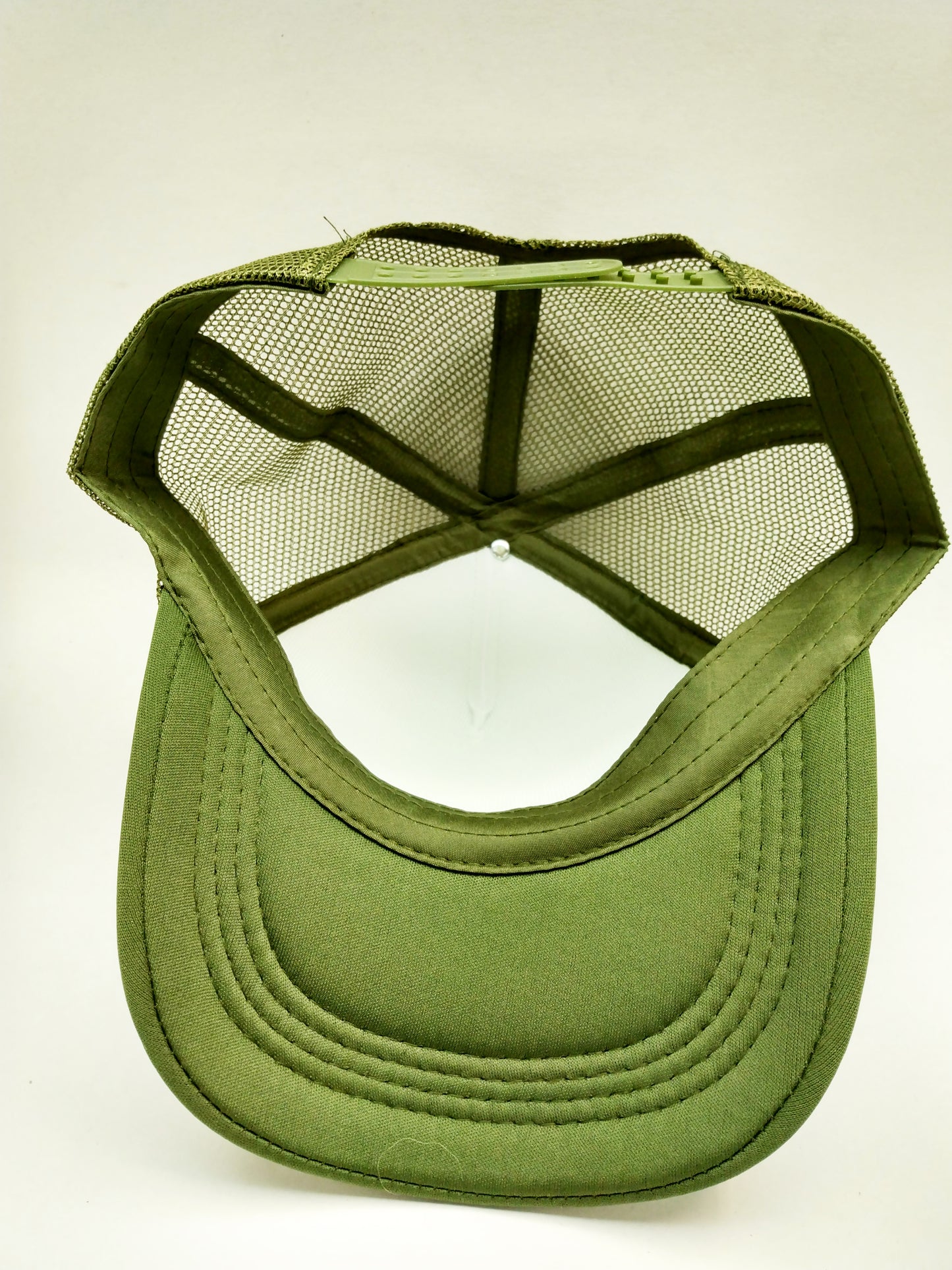 Olive Green & White Foam/Mesh Trucker Cap -5 Panel adjustable hat