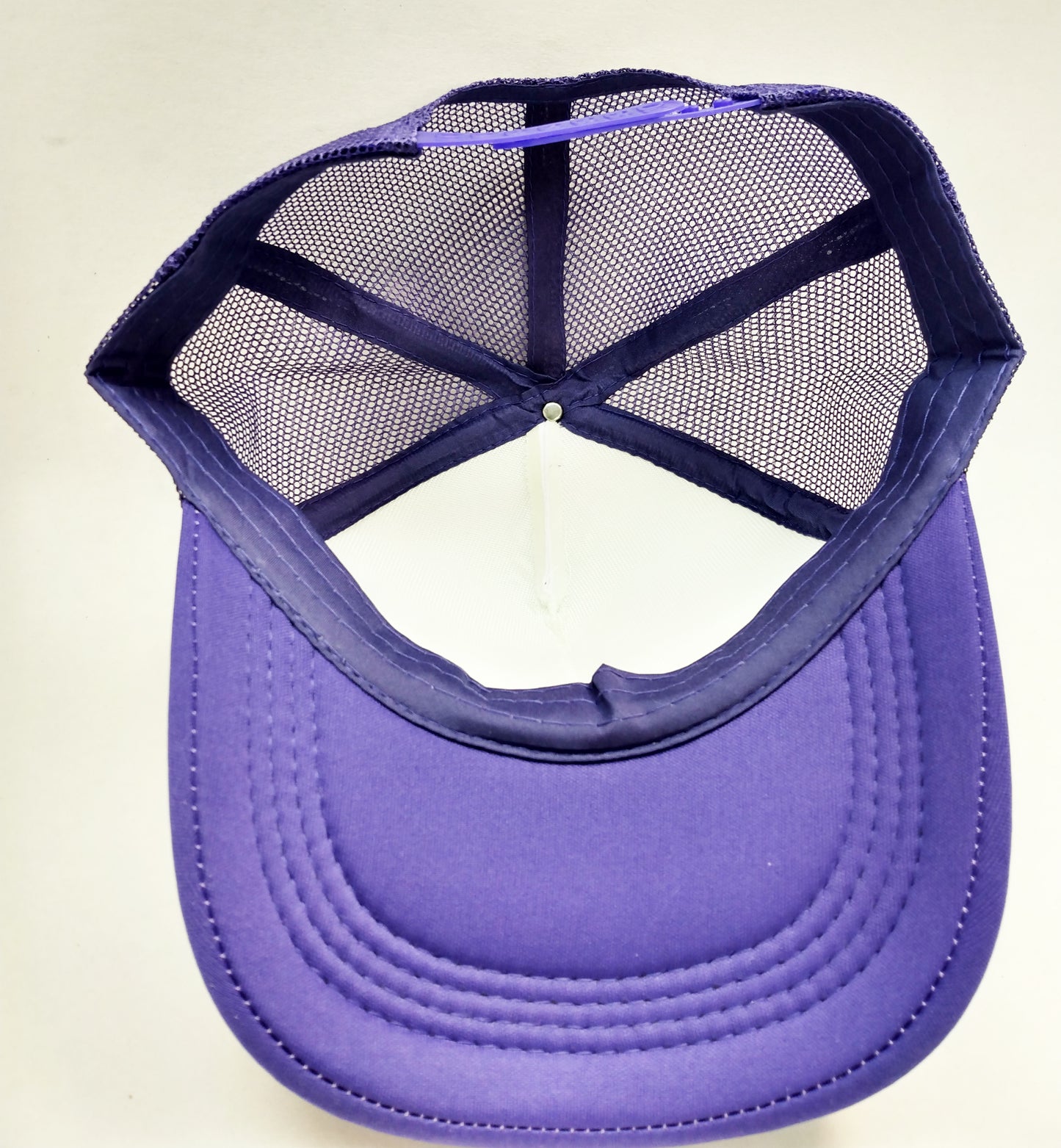 Purple & White Foam/Mesh Trucker Cap -5 Panel adjustable hat