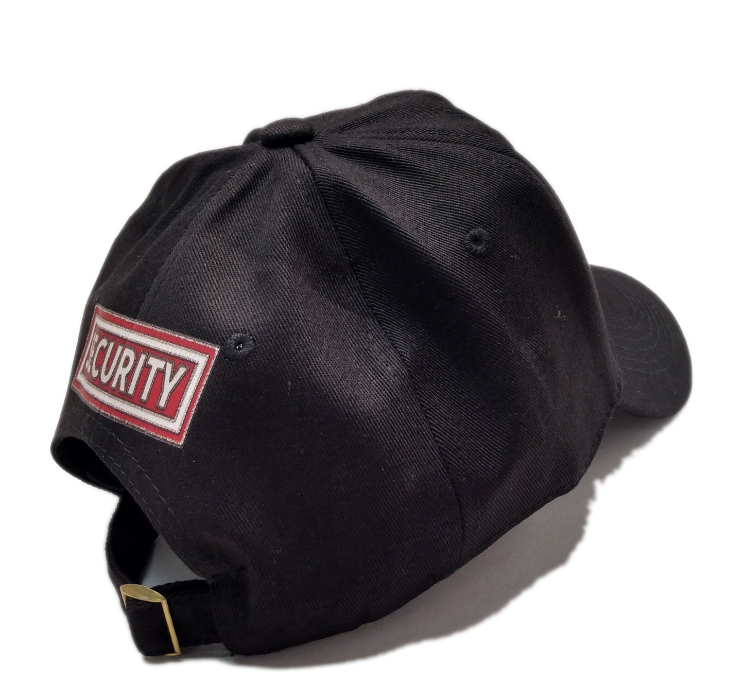 Badge Security Cap - Metallic Look / Stitch effect - Unstructured - Black - Adult Adjustable - Breathable