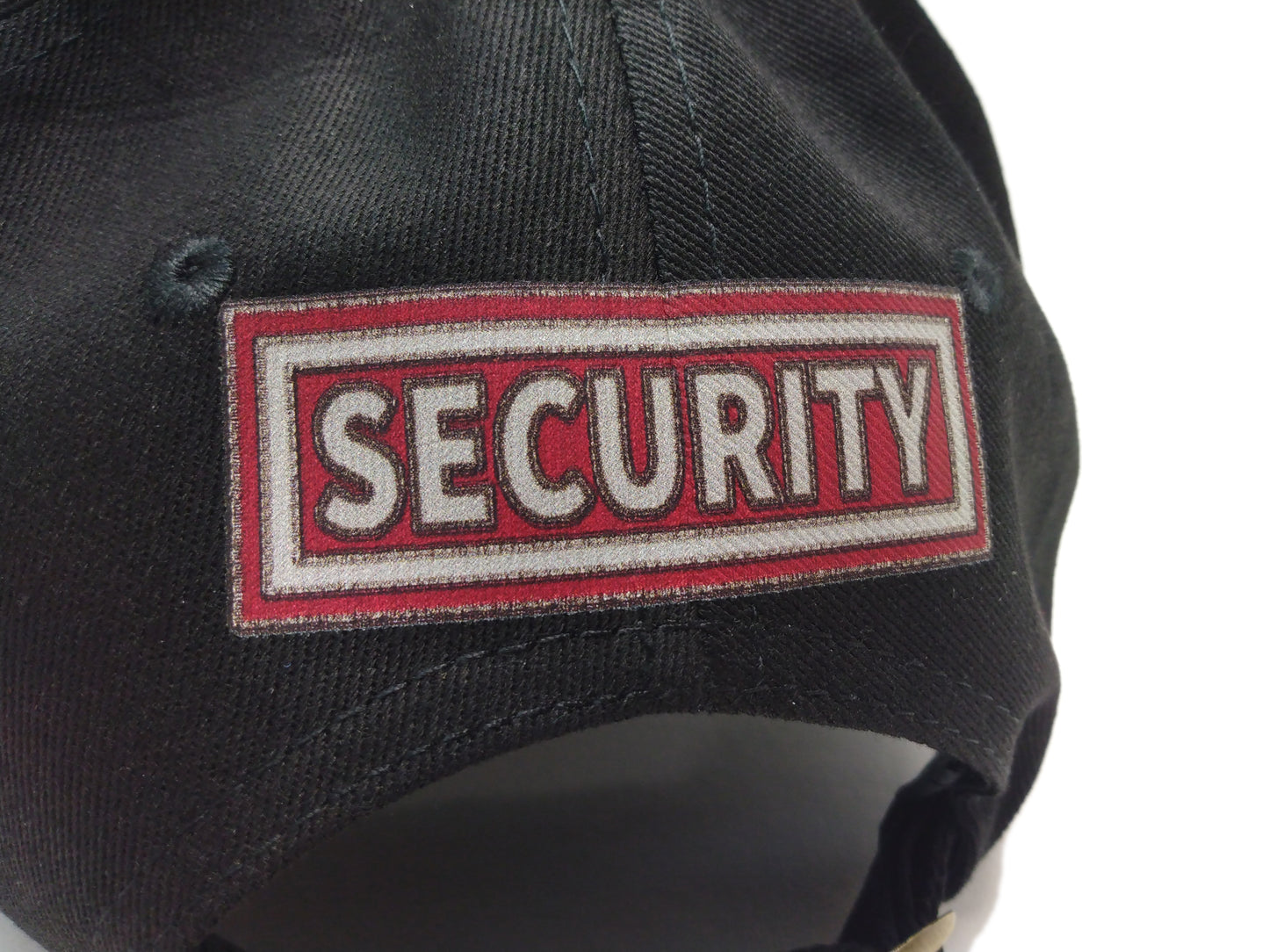 Badge Security Cap - Metallic Look / Stitch effect - Unstructured - Black - Adult Adjustable - Breathable