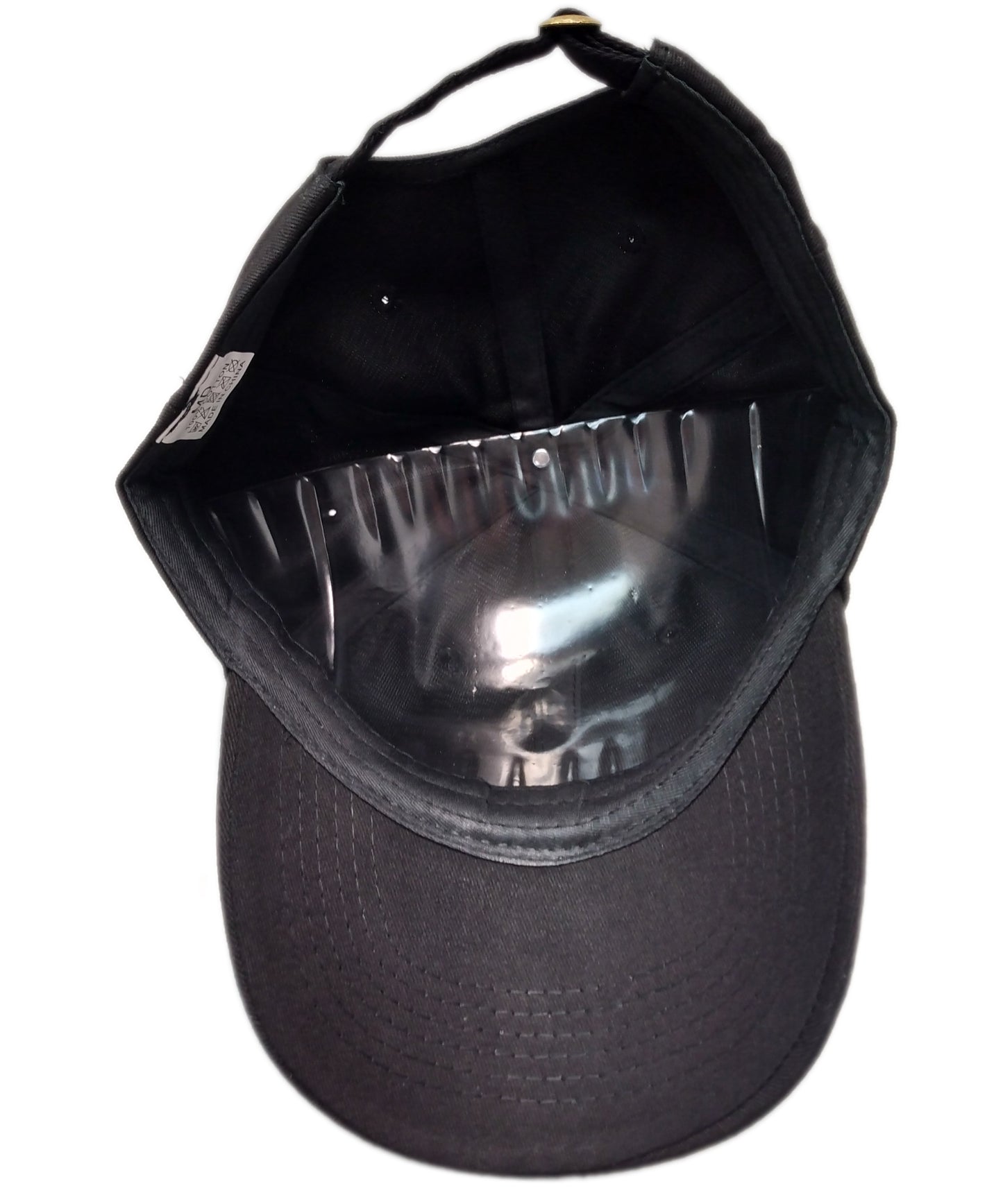 Badge Security Cap - Metallic Look / Stitch effect - Unstructured - Black - Adult Adjustable - Breathable