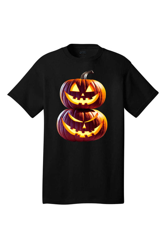 Double Jack-o'-lantern Halloween T-Shirt short sleeves Holiday shirt