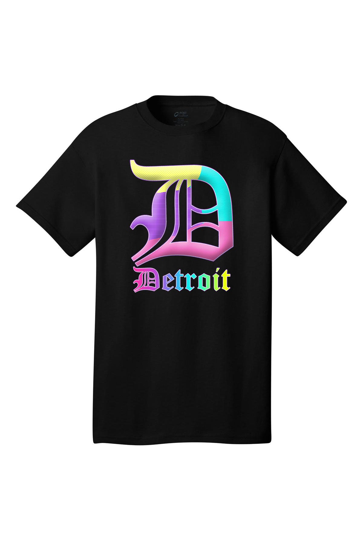 Detroit Multi color D - spring colors  - Various shirt colors short sleeve adult t-shirt