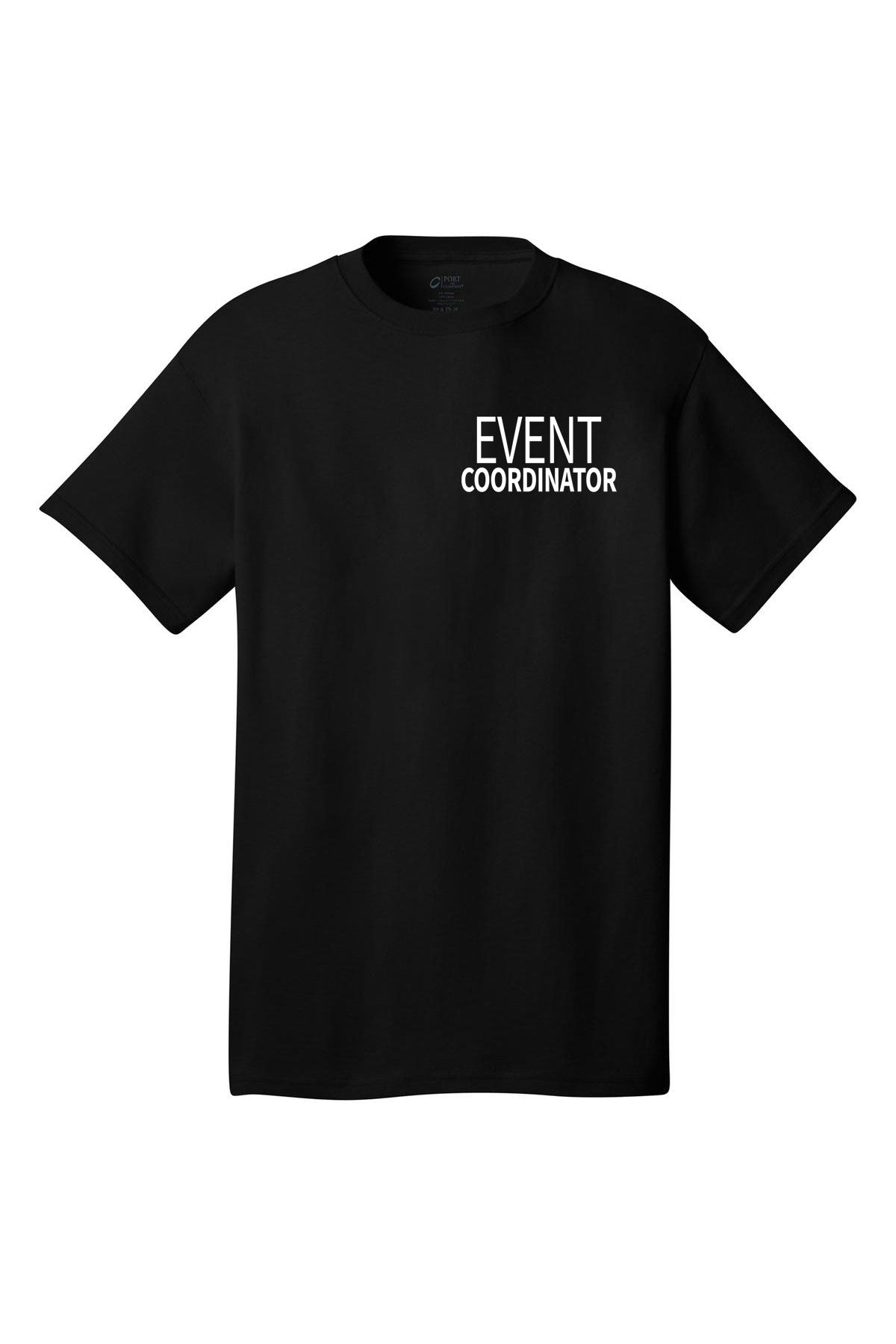 Event Coordinator staff shirt short sleeves multi colors double sided print adult