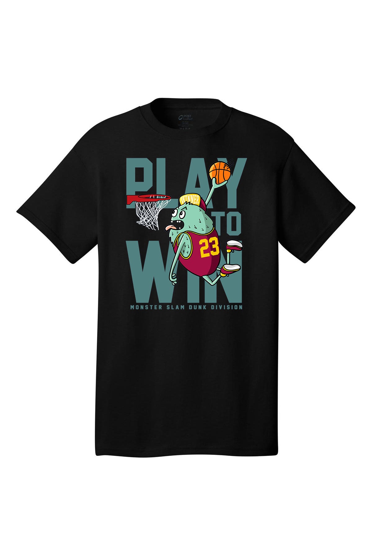 Play to win Basketball monster decal design graphic print Short Sleeve T-Shirt Multi color shirts Full color print adult