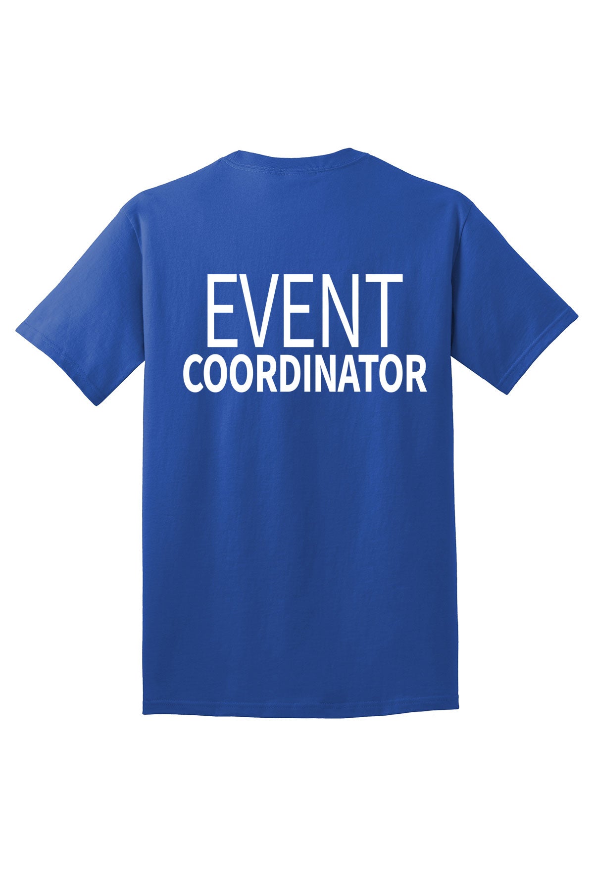 Event Coordinator staff shirt short sleeves multi colors double sided print adult