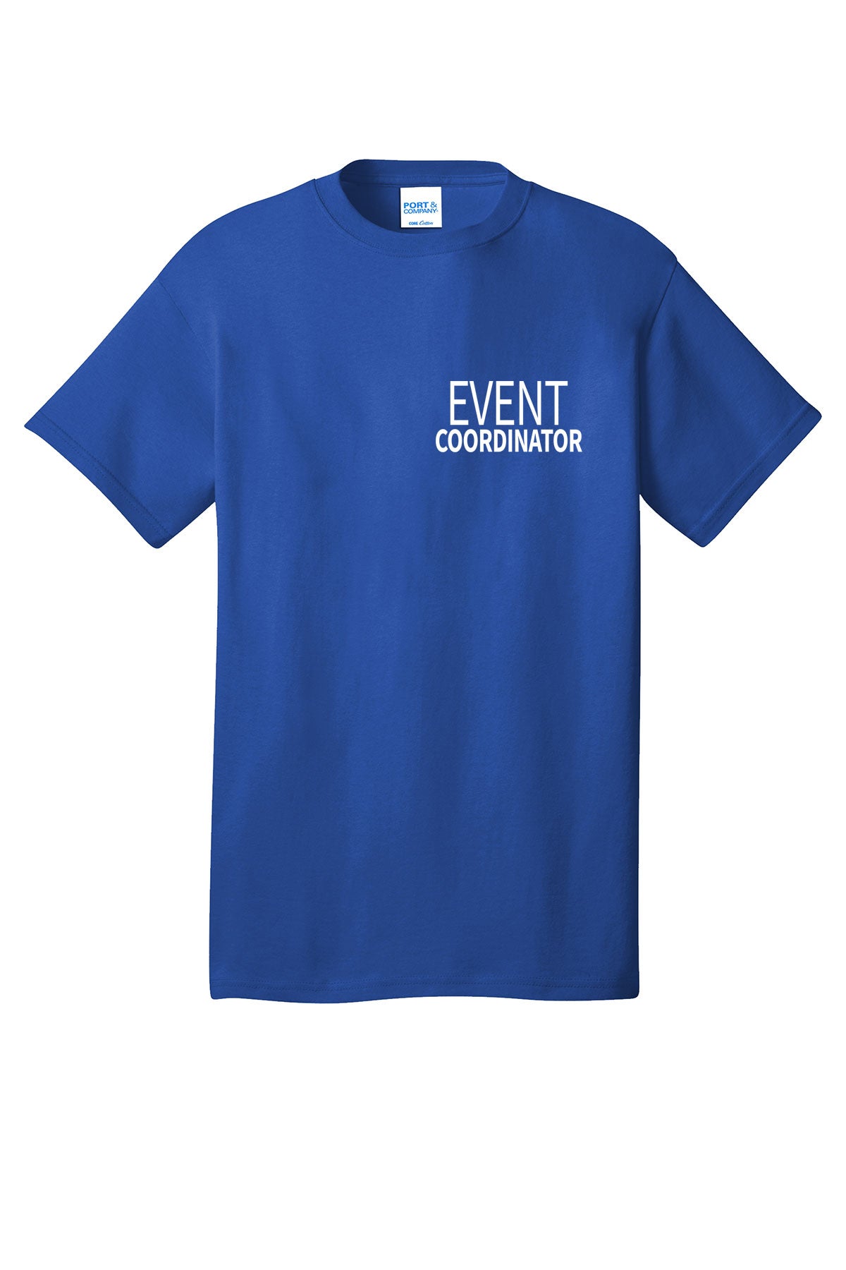 Event Coordinator staff shirt short sleeves multi colors double sided print adult