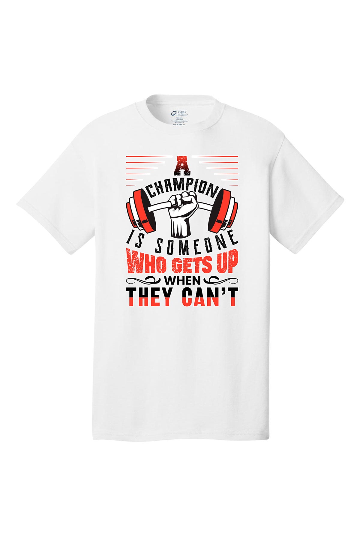 A Champion Is Someone Who Gets Up When They Can't Gym Shirt Short Sleeves Adult Printed