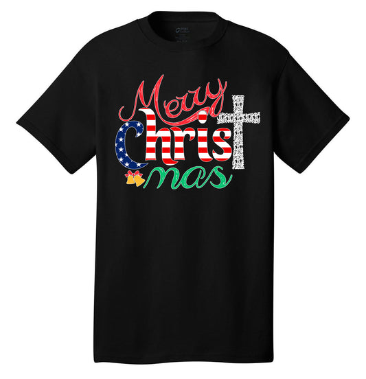 Merry Christ-mas Christmas shirt holiday t-shirt short sleeves adult