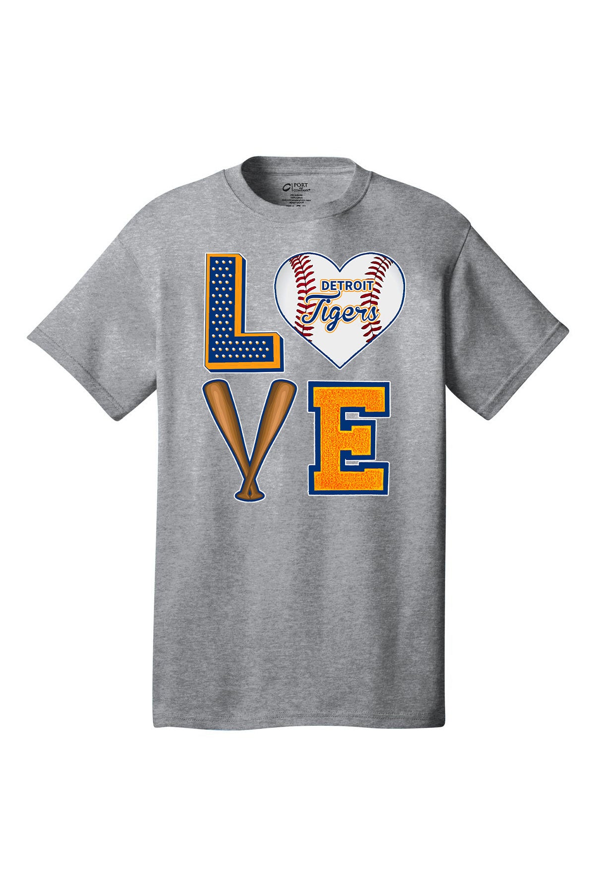 Love Detroit Tiger Baseball Stitched 3D effect