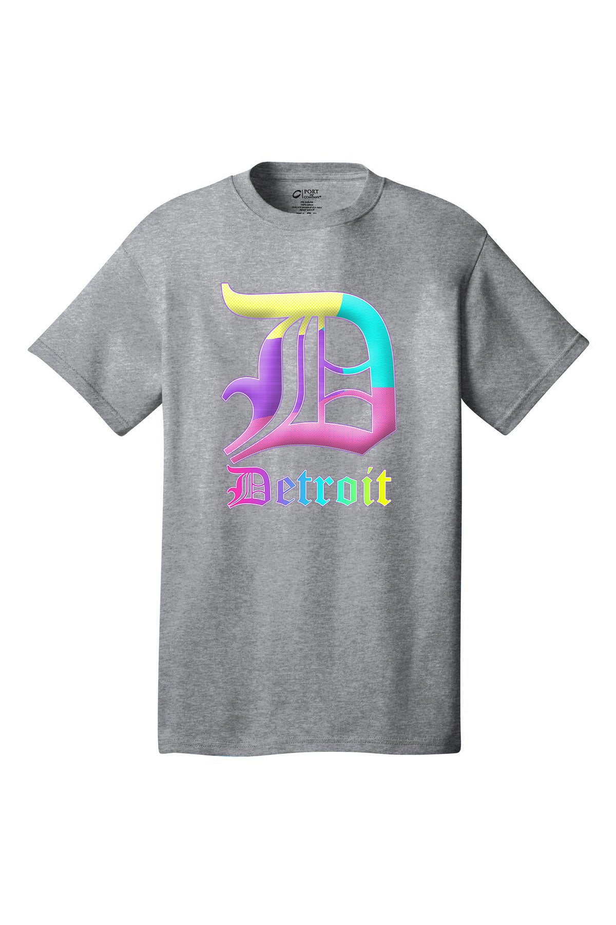 Detroit Multi color D - spring colors  - Various shirt colors short sleeve adult t-shirt