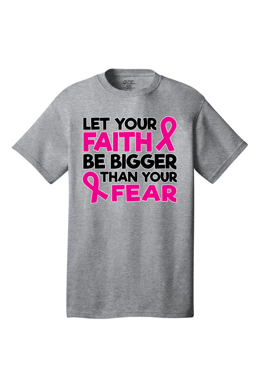 Let Faith Be Bigger Breast Cancer Awareness Short Sleeve T-Shirt Multi color shirts Full color print adult