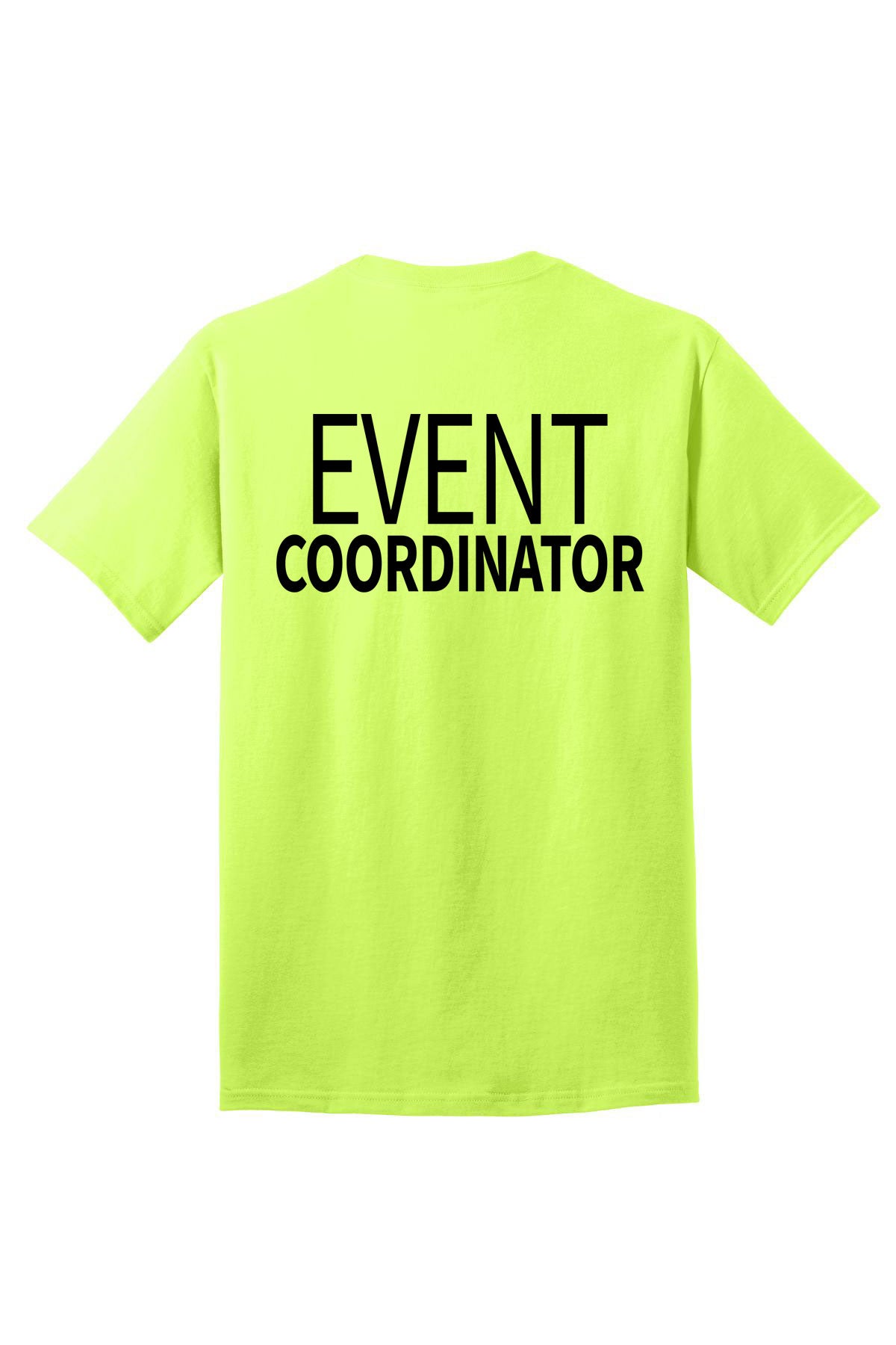 Event Coordinator staff shirt short sleeves multi colors double sided print adult