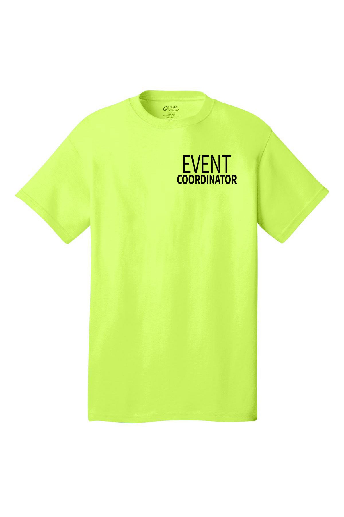 Event Coordinator staff shirt short sleeves multi colors double sided print adult