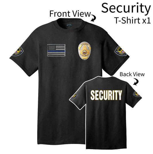 Security T-Shirt Private Security print 3d effect - Short Sleeves cotton black adult