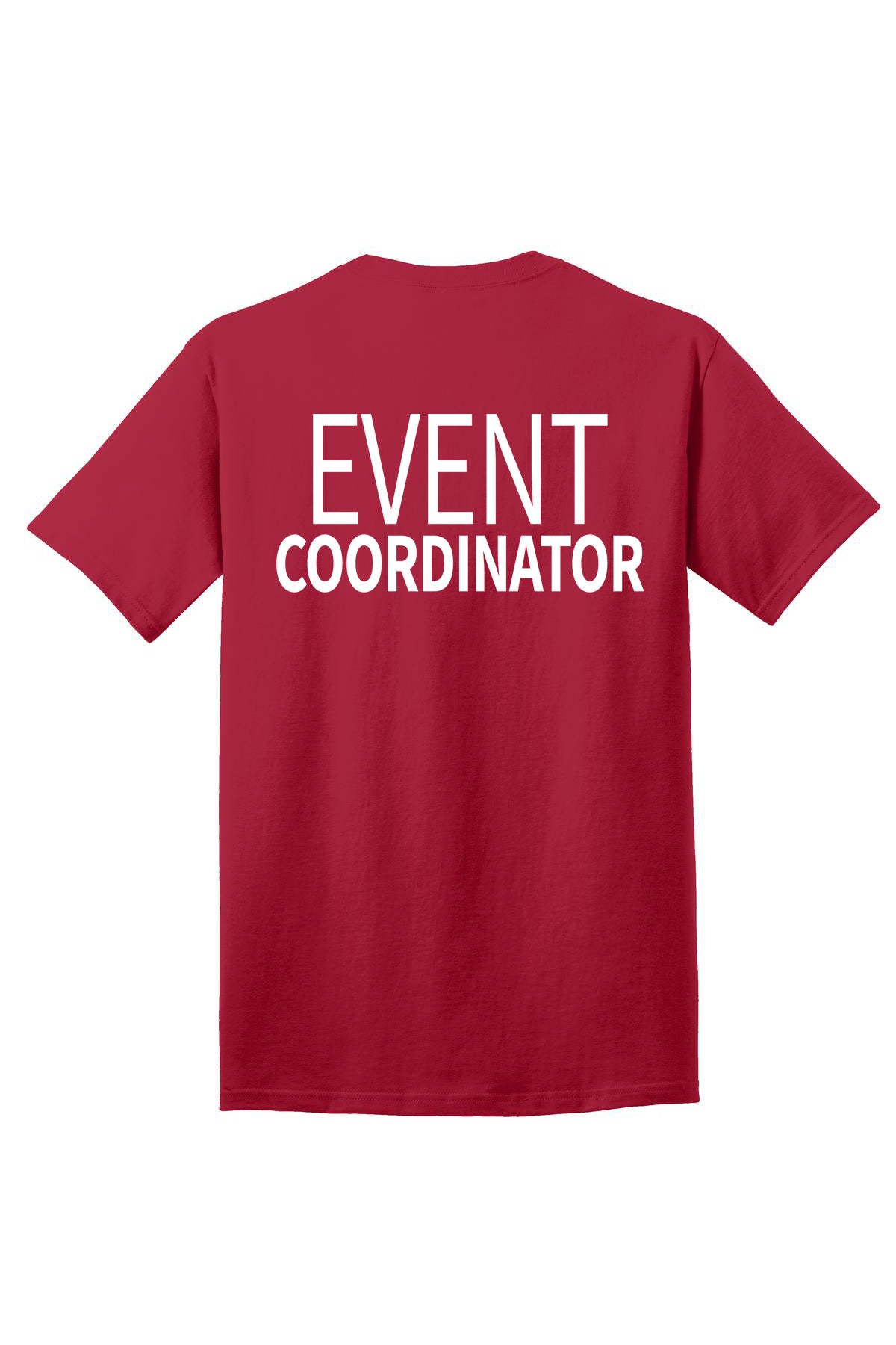 Event Coordinator staff shirt short sleeves multi colors double sided print adult