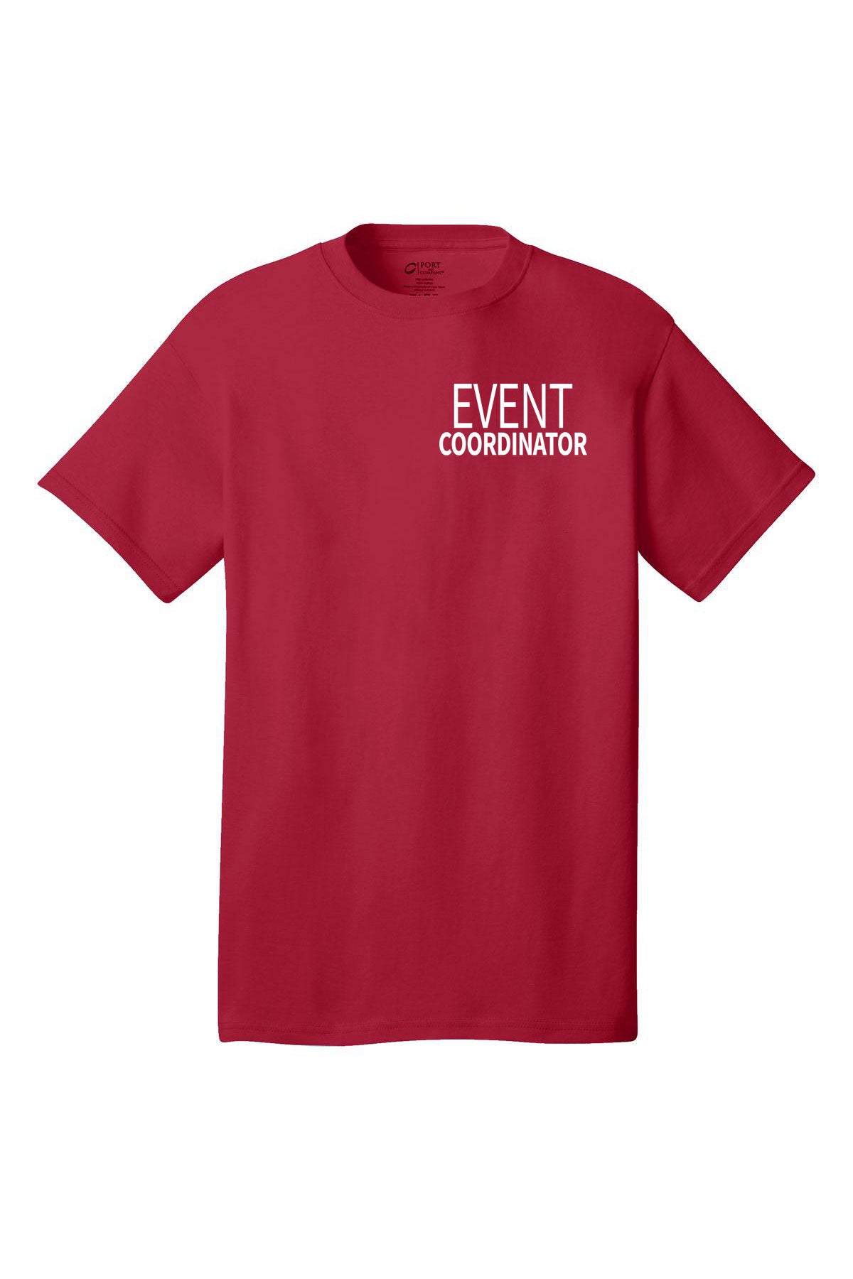 Event Coordinator staff shirt short sleeves multi colors double sided print adult